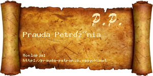 Prauda Petrónia névjegykártya